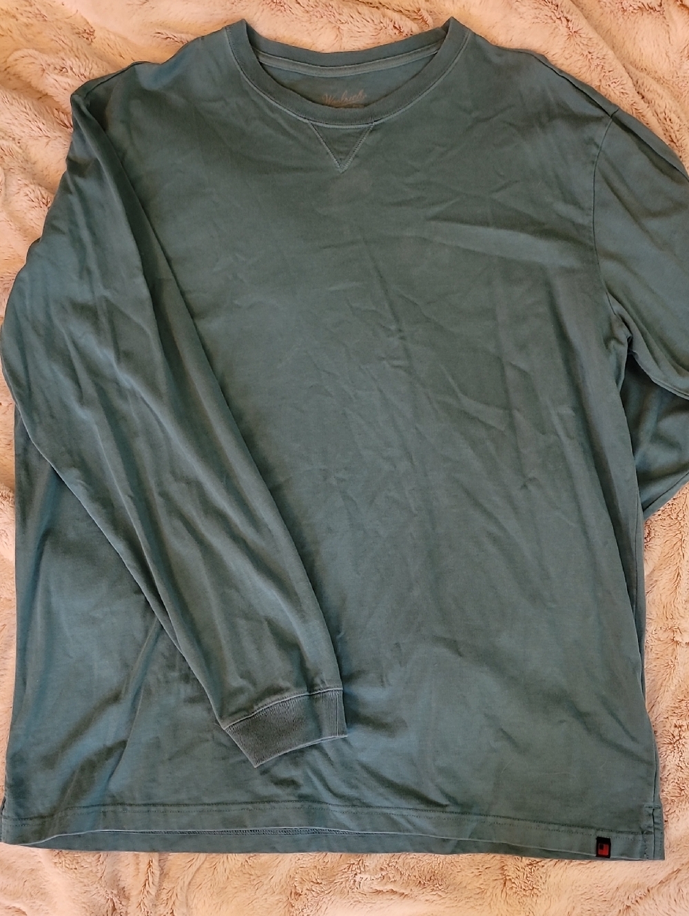 Woolrich Men's Long Sleeve Crewneck Shirt - Teal Green